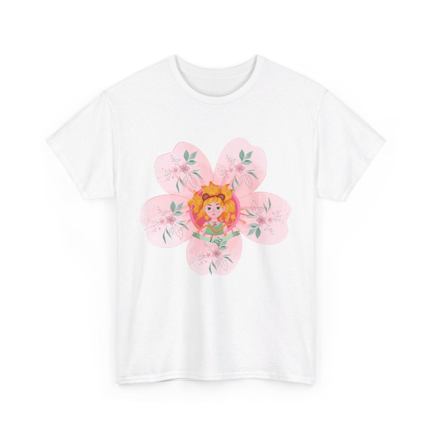 Leo zodiac cute girl cotton tee