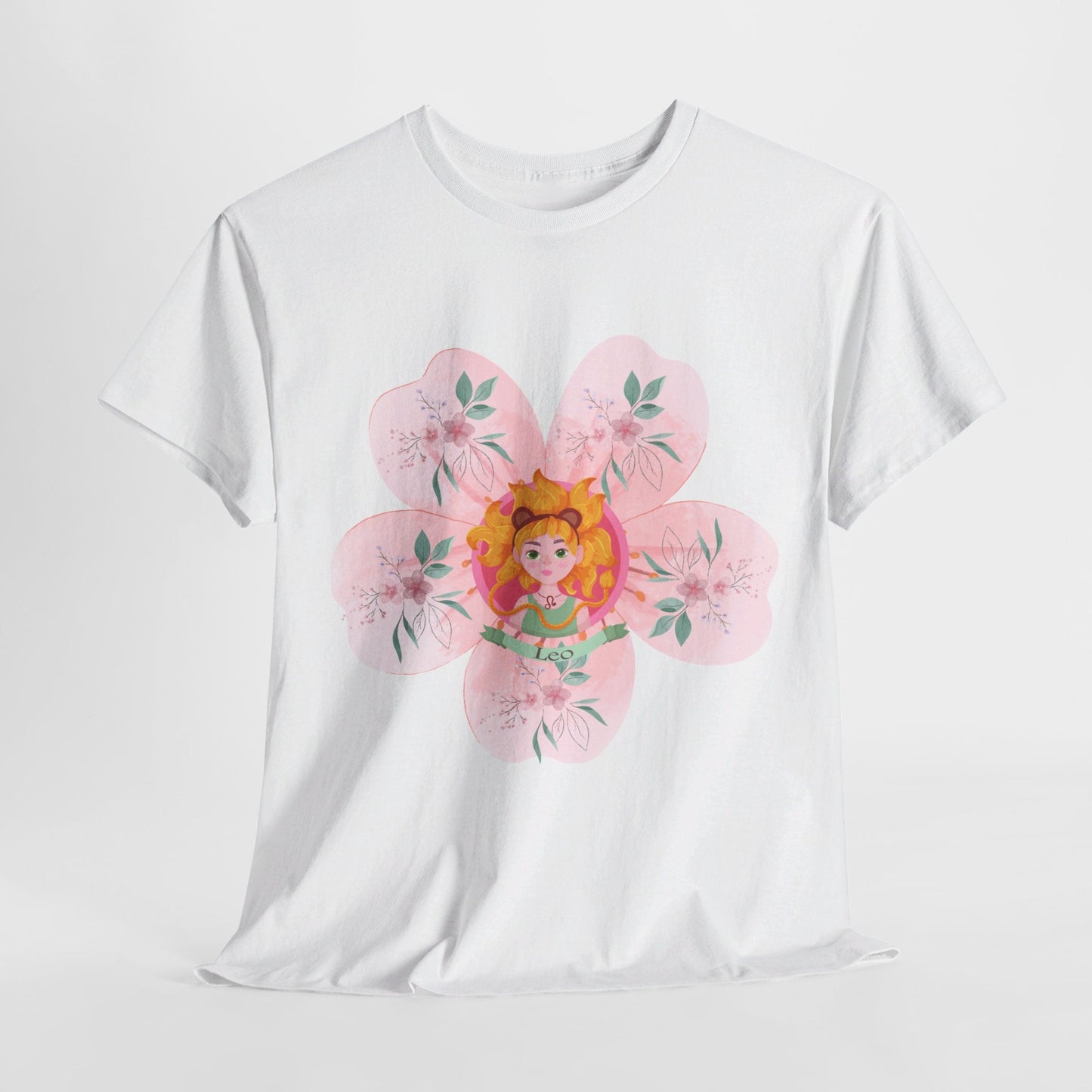 Leo zodiac cute girl cotton tee