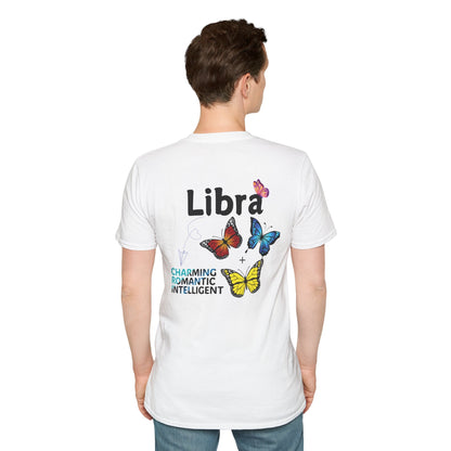 Libra Zodiac print on the back Cotton T-Shirt