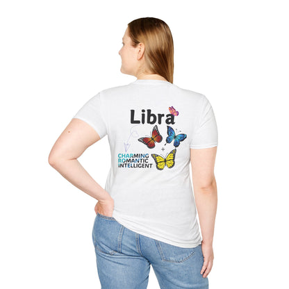 Libra Zodiac print on the back Cotton T-Shirt