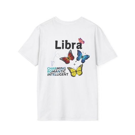 Libra Zodiac print on the back Cotton T-Shirt