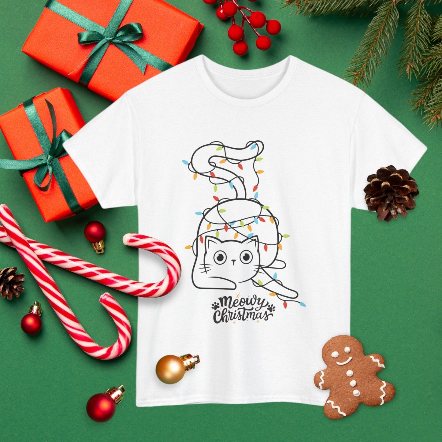 Meowy Christmas Cute CatT-Shirt