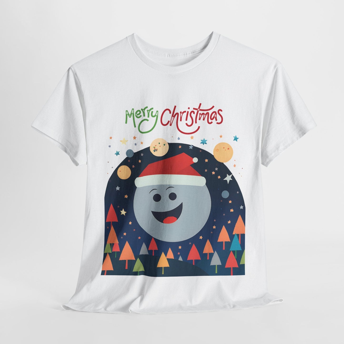 Moon with Santa hat Christmas tree shirtT-Shirt