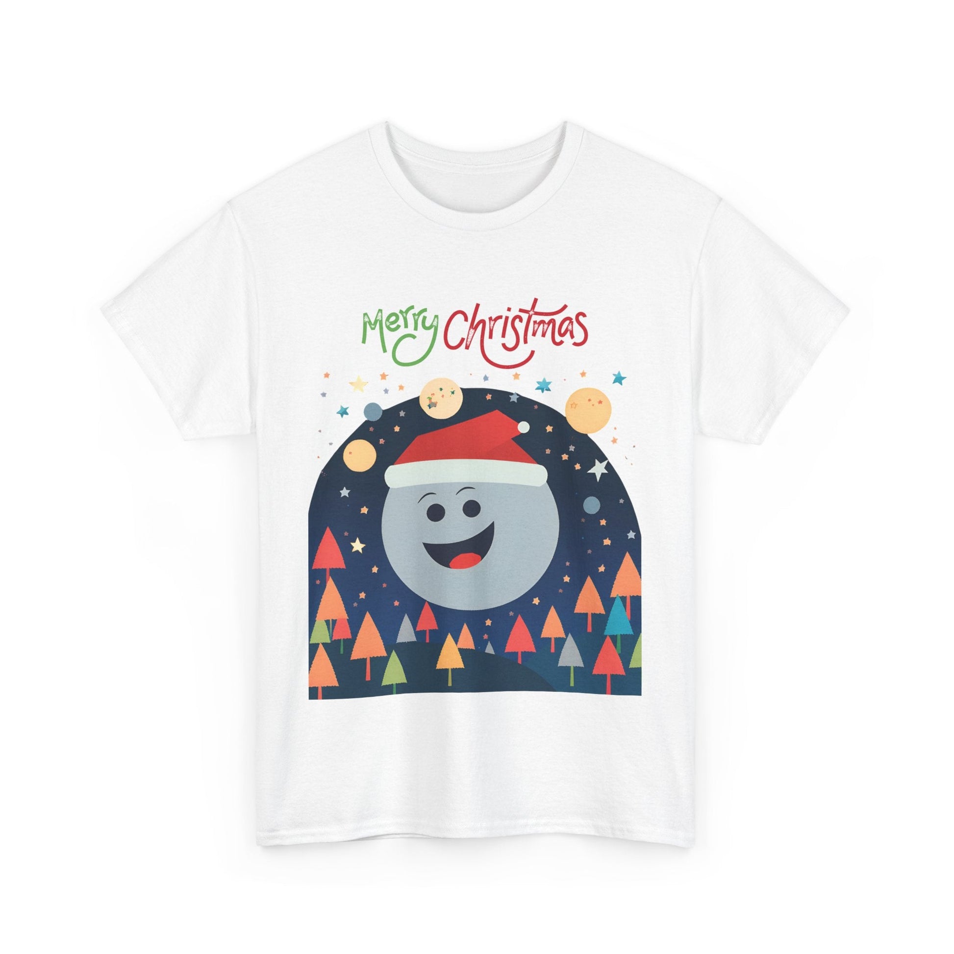 Moon with Santa hat Christmas tree shirtT-Shirt