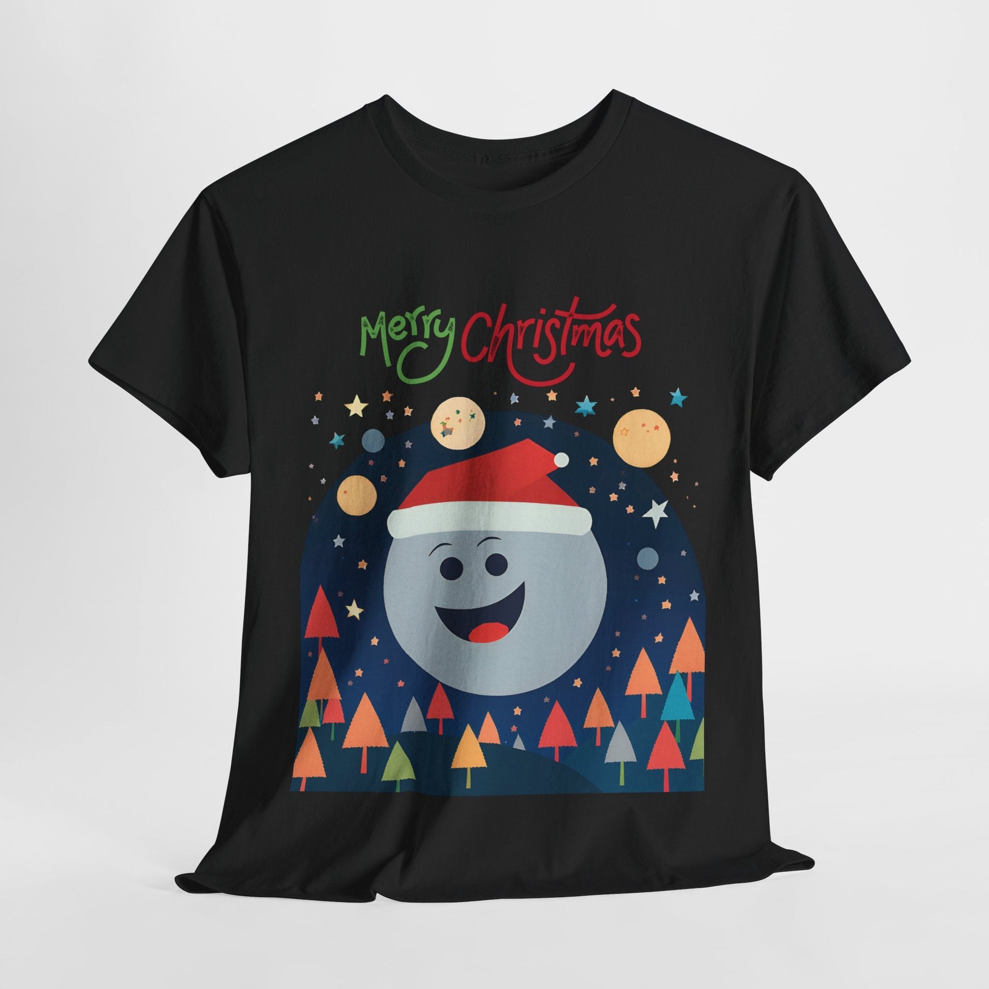 Moon with Santa hat Christmas tree shirtT-Shirt