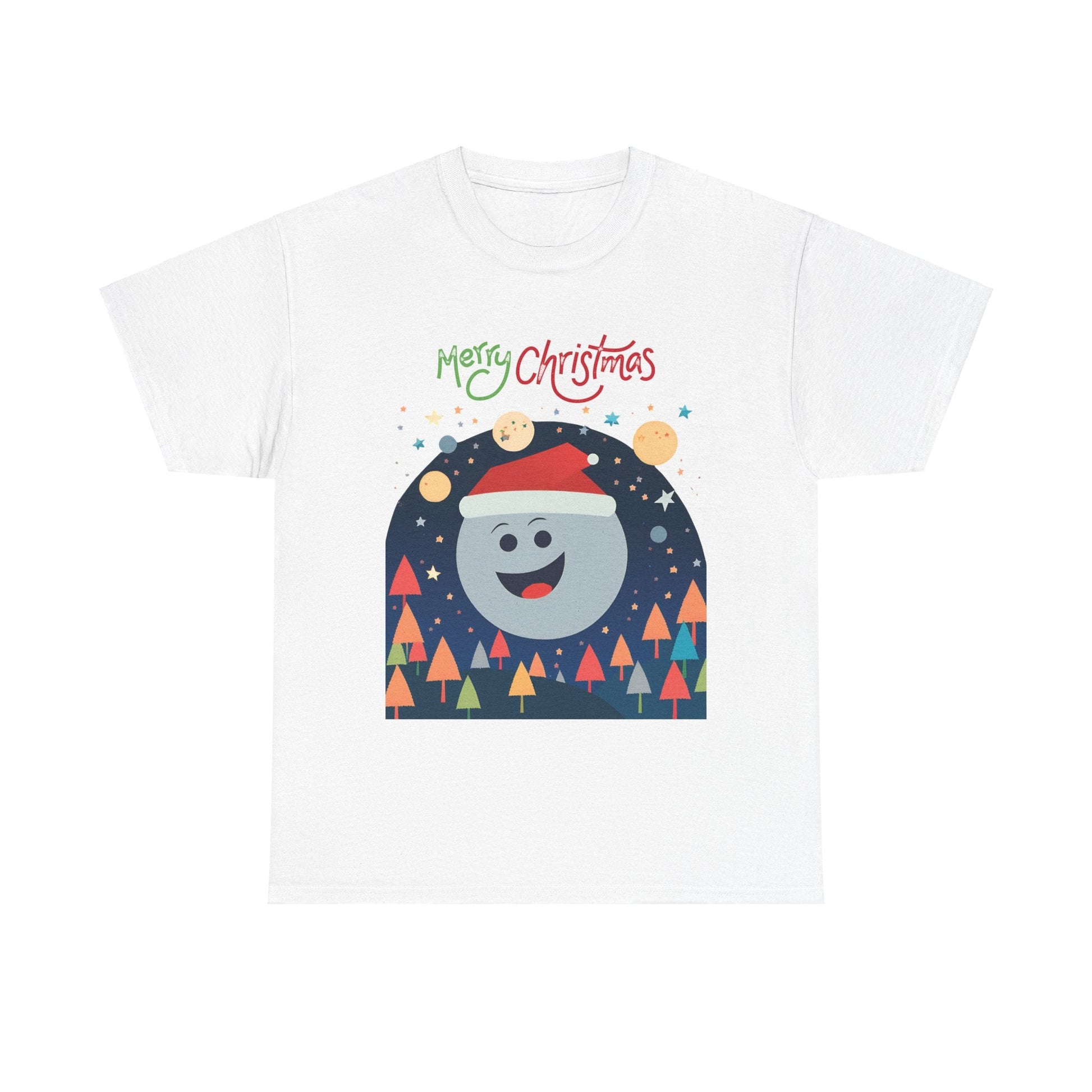 Moon with Santa hat Christmas tree shirtT-Shirt