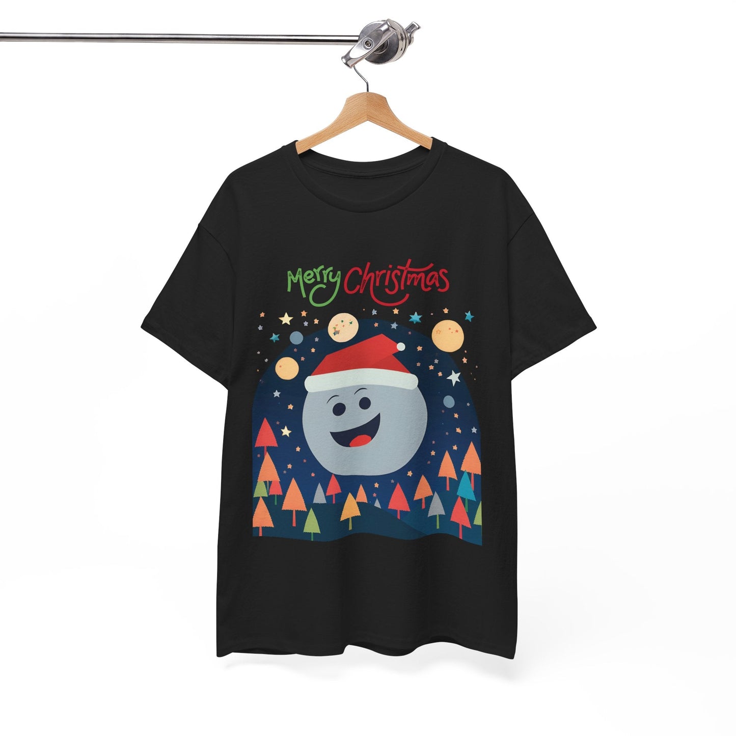 Moon with Santa hat Christmas tree shirtT-Shirt