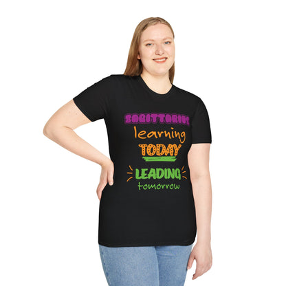 Sagittarius Zodiac  learning today leading tomorrow Graphic cotton T-Shirt