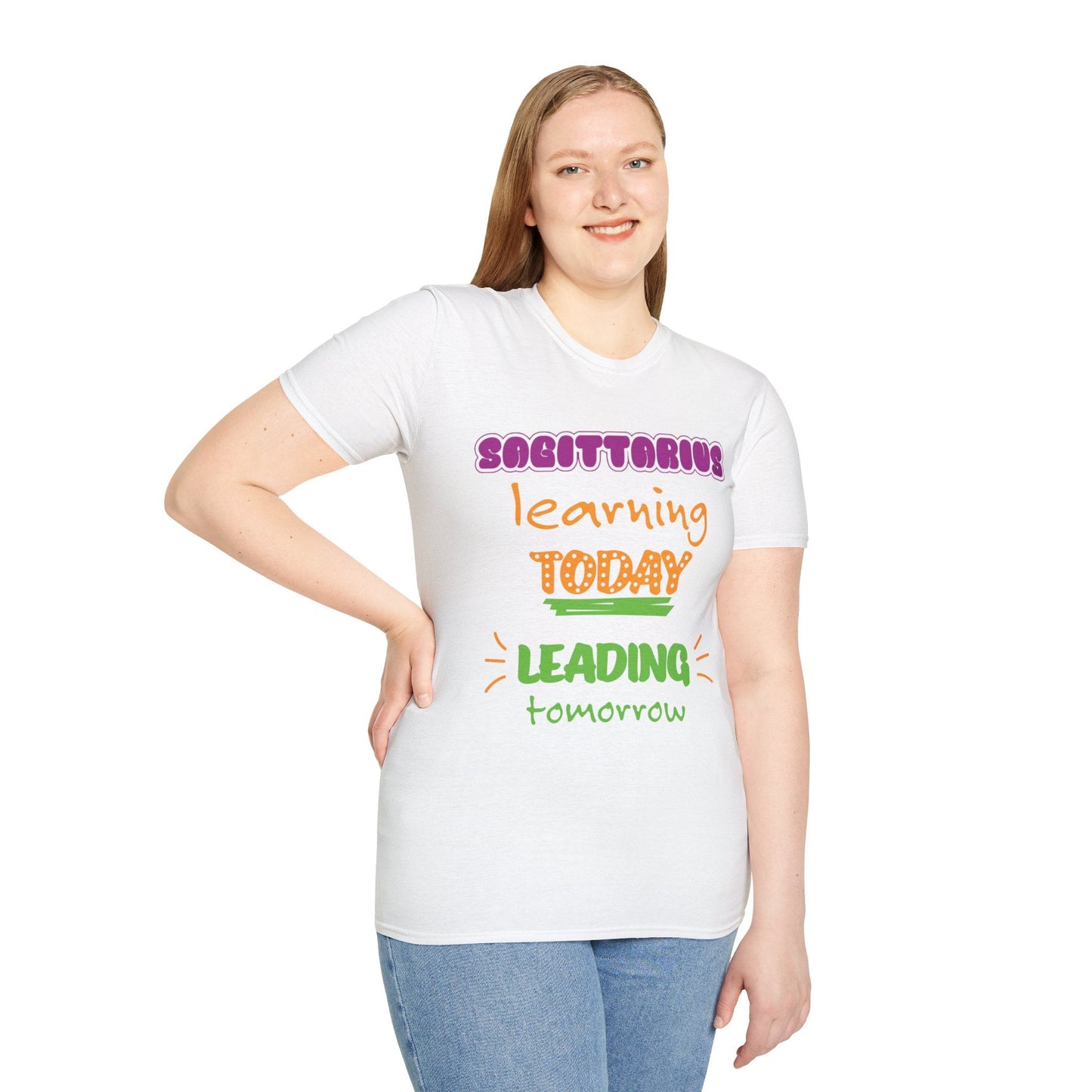 Sagittarius Zodiac  learning today leading tomorrow Graphic cotton T-Shirt