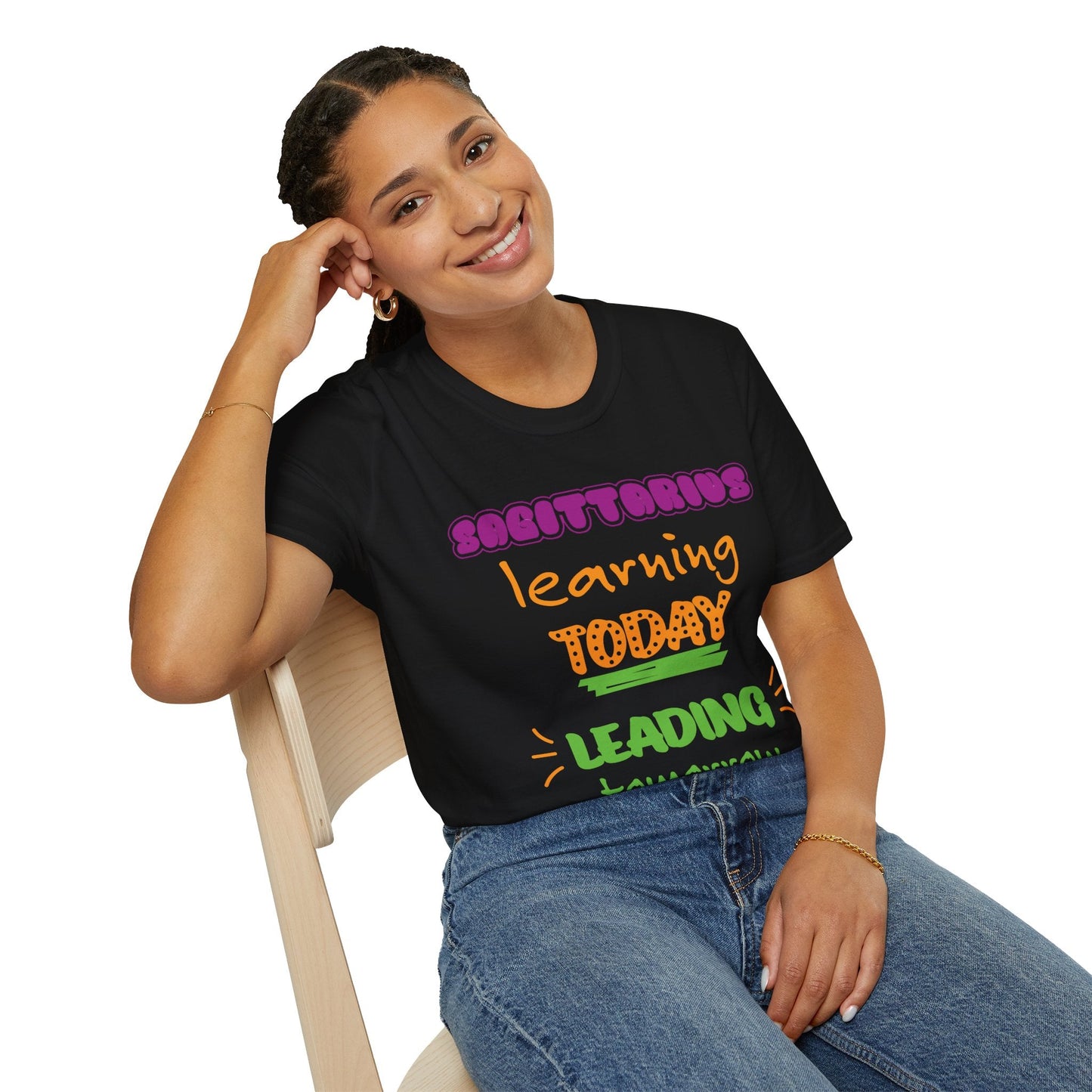 Sagittarius Zodiac  learning today leading tomorrow Graphic cotton T-Shirt