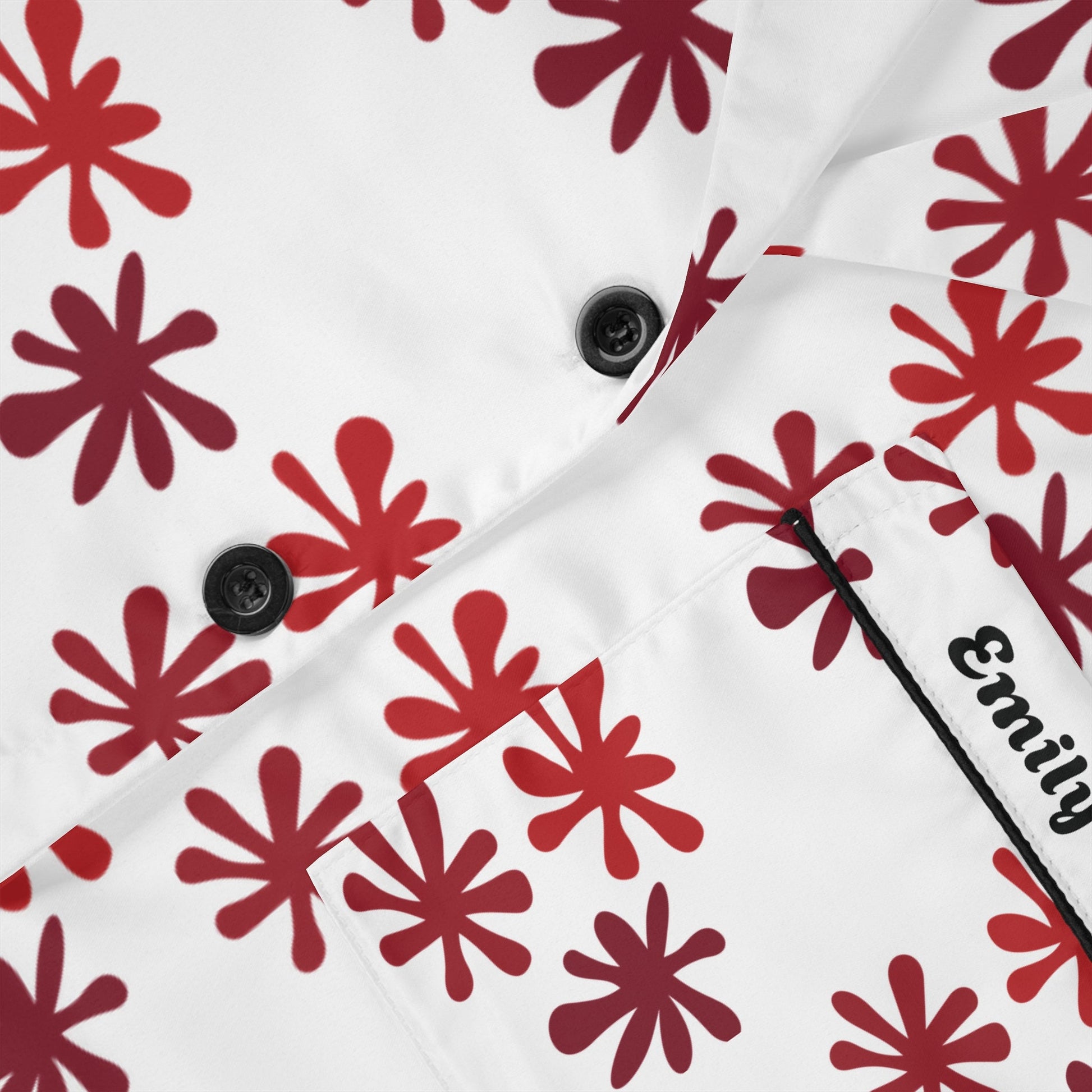 Satin Customised Pyjamas Set with Paintball red splatterAll Over Prints