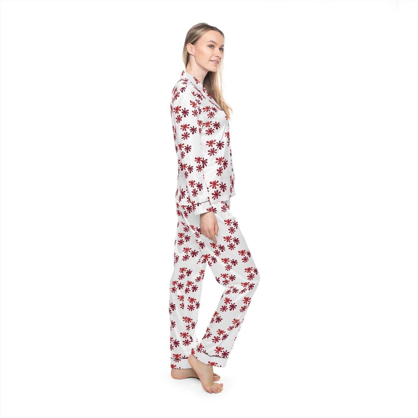 Satin Customised Pyjamas Set with Paintball red splatterAll Over Prints