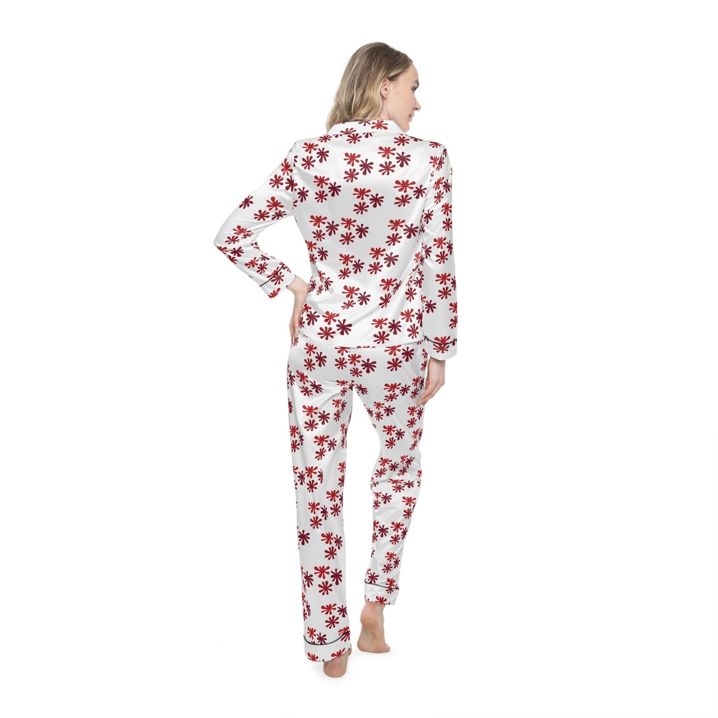 Satin Customised Pyjamas Set with Paintball red splatterAll Over Prints