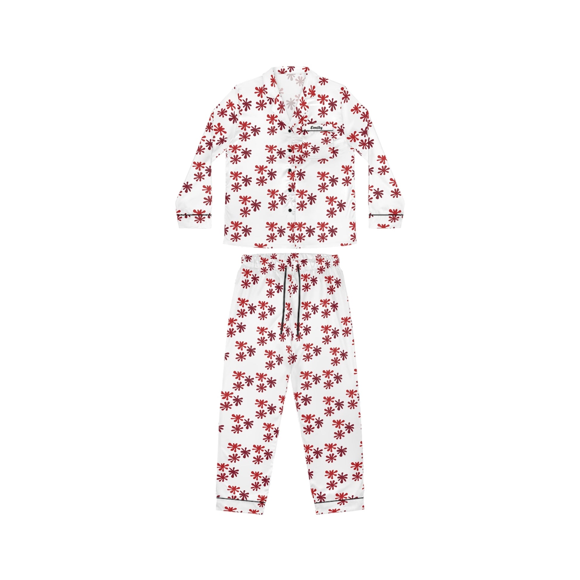 Satin Customised Pyjamas Set with Paintball red splatterAll Over Prints