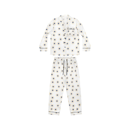 Satin Pyjamas Set with Evil Eye Sun SymbolAll Over Prints