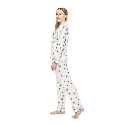 Satin Pyjamas Set with Evil Eye Sun SymbolAll Over Prints