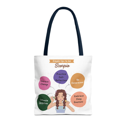 Scorpio Traits Zodiac Tote Bag — Astrology Sign Gift with Self‑Reflection TipsBags