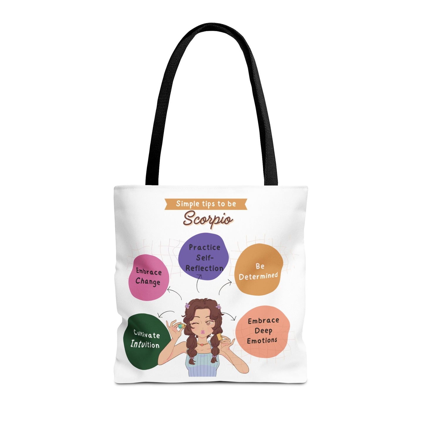 Scorpio Traits Zodiac Tote Bag — Astrology Sign Gift with Self‑Reflection TipsBags