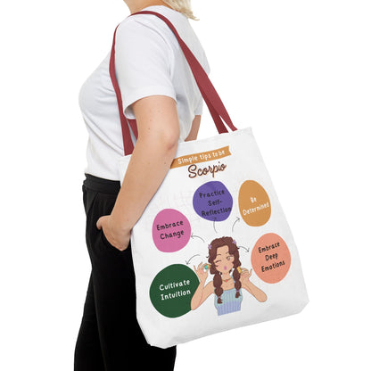 Scorpio Traits Zodiac Tote Bag — Astrology Sign Gift with Self‑Reflection TipsBags