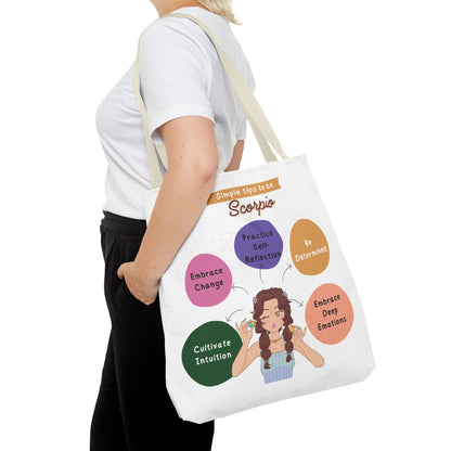 Scorpio Traits Zodiac Tote Bag — Astrology Sign Gift with Self‑Reflection TipsBags