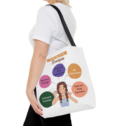 Scorpio Traits Zodiac Tote Bag — Astrology Sign Gift with Self‑Reflection TipsBags