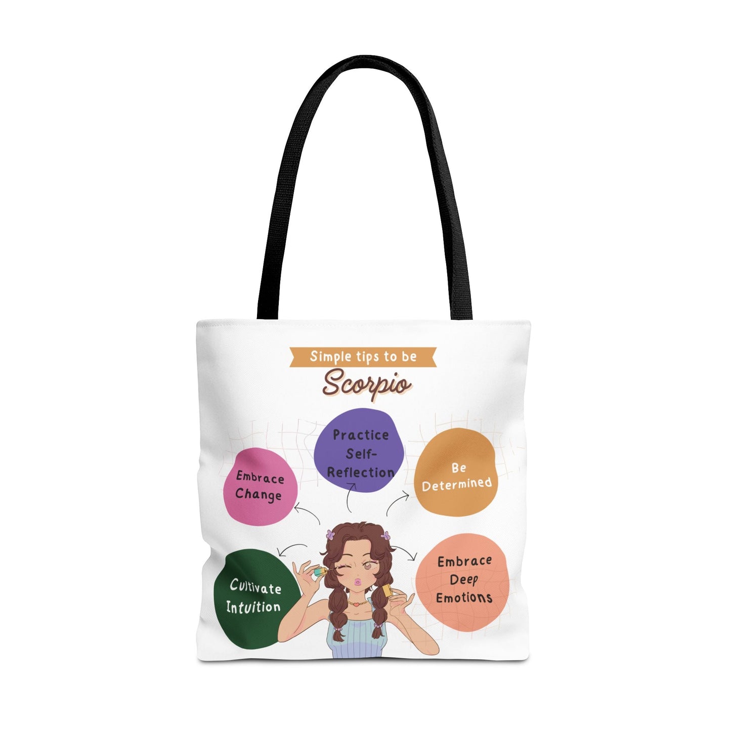 Scorpio Traits Zodiac Tote Bag — Astrology Sign Gift with Self‑Reflection TipsBags