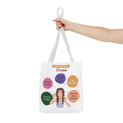 Scorpio Traits Zodiac Tote Bag — Astrology Sign Gift with Self‑Reflection TipsBags