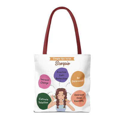 Scorpio Traits Zodiac Tote Bag — Astrology Sign Gift with Self‑Reflection TipsBags