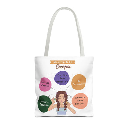 Scorpio Traits Zodiac Tote Bag — Astrology Sign Gift with Self‑Reflection TipsBags