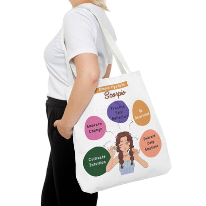 Scorpio Traits Zodiac Tote Bag — Astrology Sign Gift with Self‑Reflection TipsBags