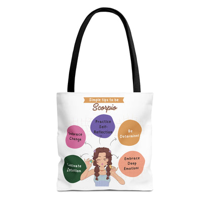 Scorpio Traits Zodiac Tote Bag — Astrology Sign Gift with Self‑Reflection TipsBags