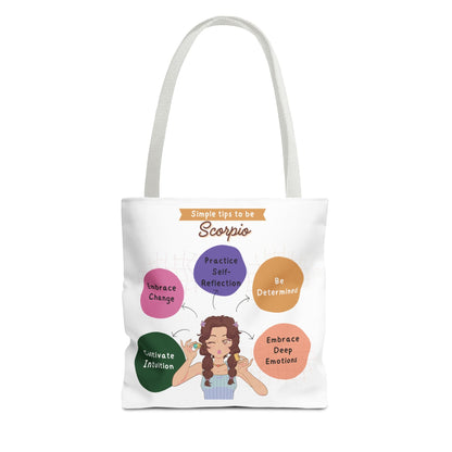 Scorpio Traits Zodiac Tote Bag — Astrology Sign Gift with Self‑Reflection TipsBags