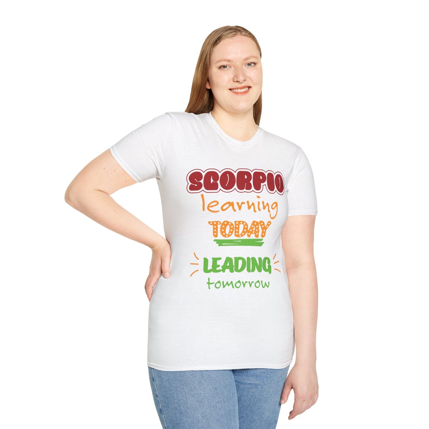 Scorpio Zodiac  learning today leading tomorrow Graphic cotton T-Shirt