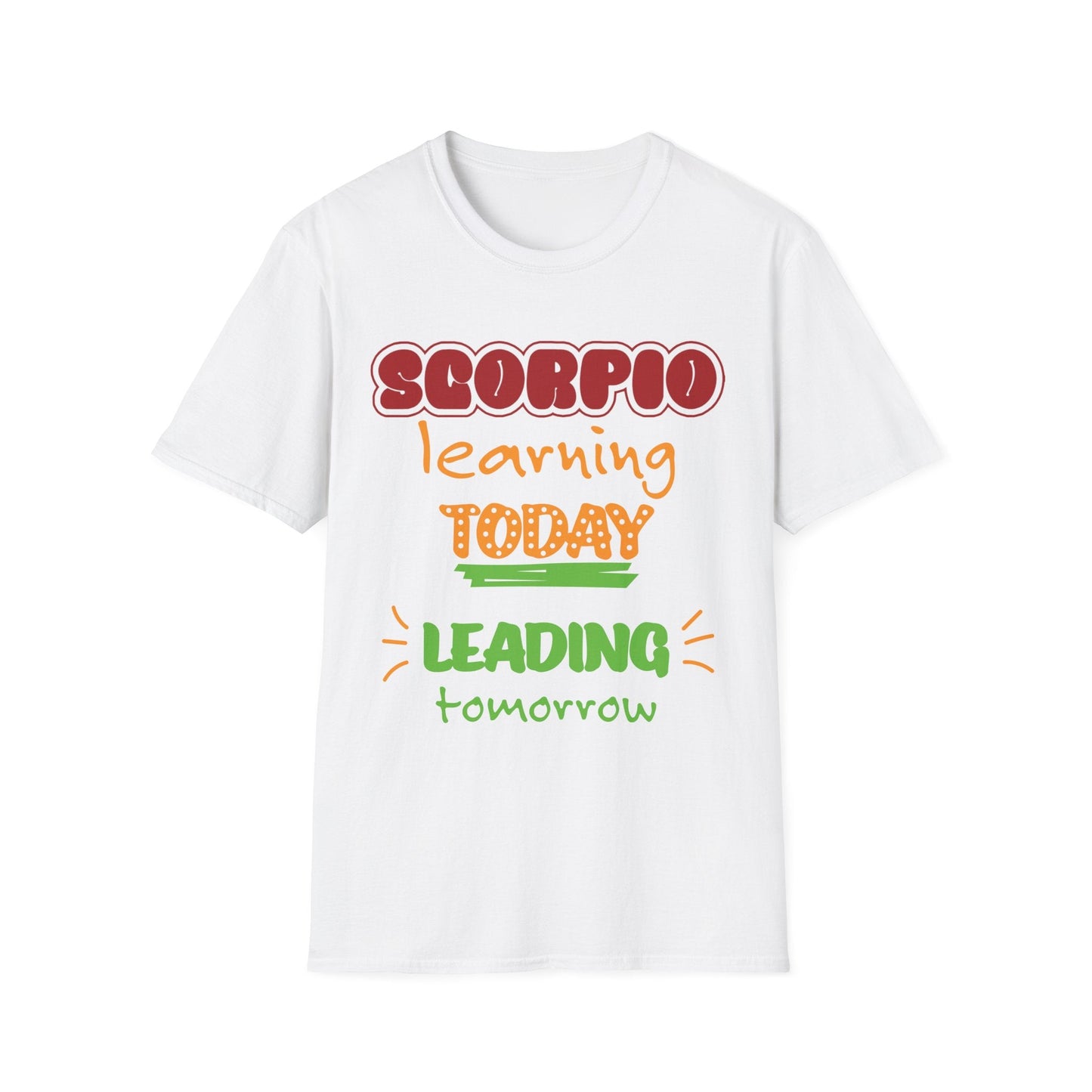 Scorpio Zodiac  learning today leading tomorrow Graphic cotton T-Shirt