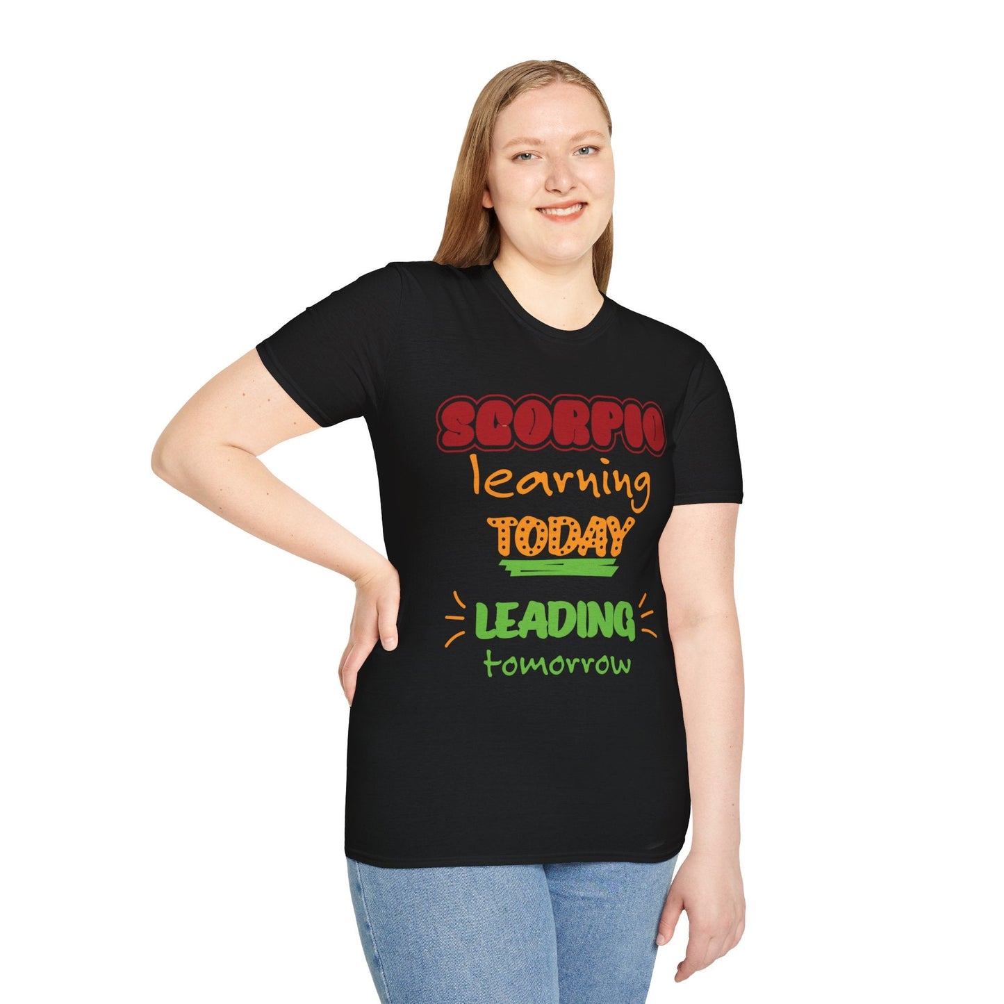 Scorpio Zodiac  learning today leading tomorrow Graphic cotton T-Shirt