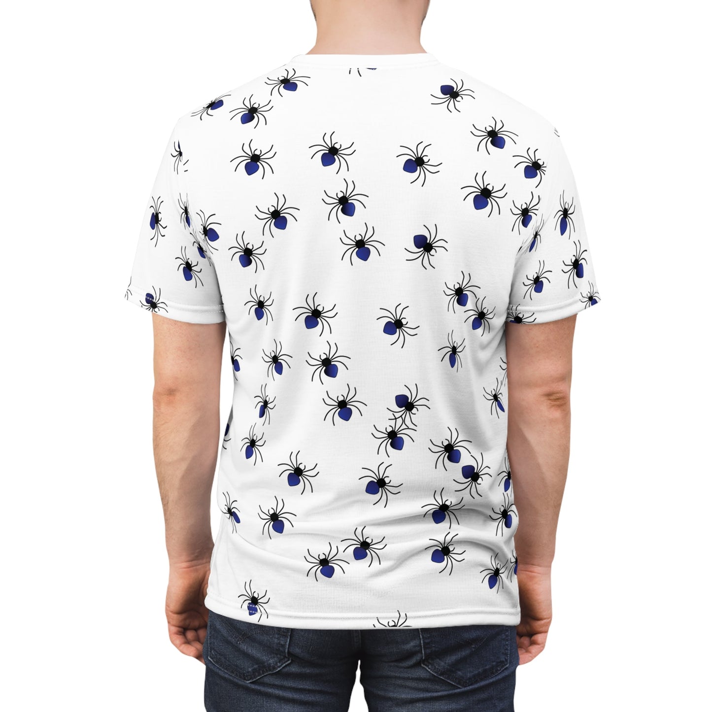 Spider Tee Shirt - Halloween Spiders Unisex Cut & Sew TeeAll Over Prints