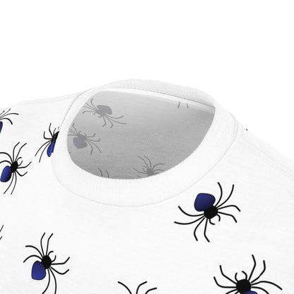 Spider Tee Shirt - Halloween Spiders Unisex Cut & Sew TeeAll Over Prints