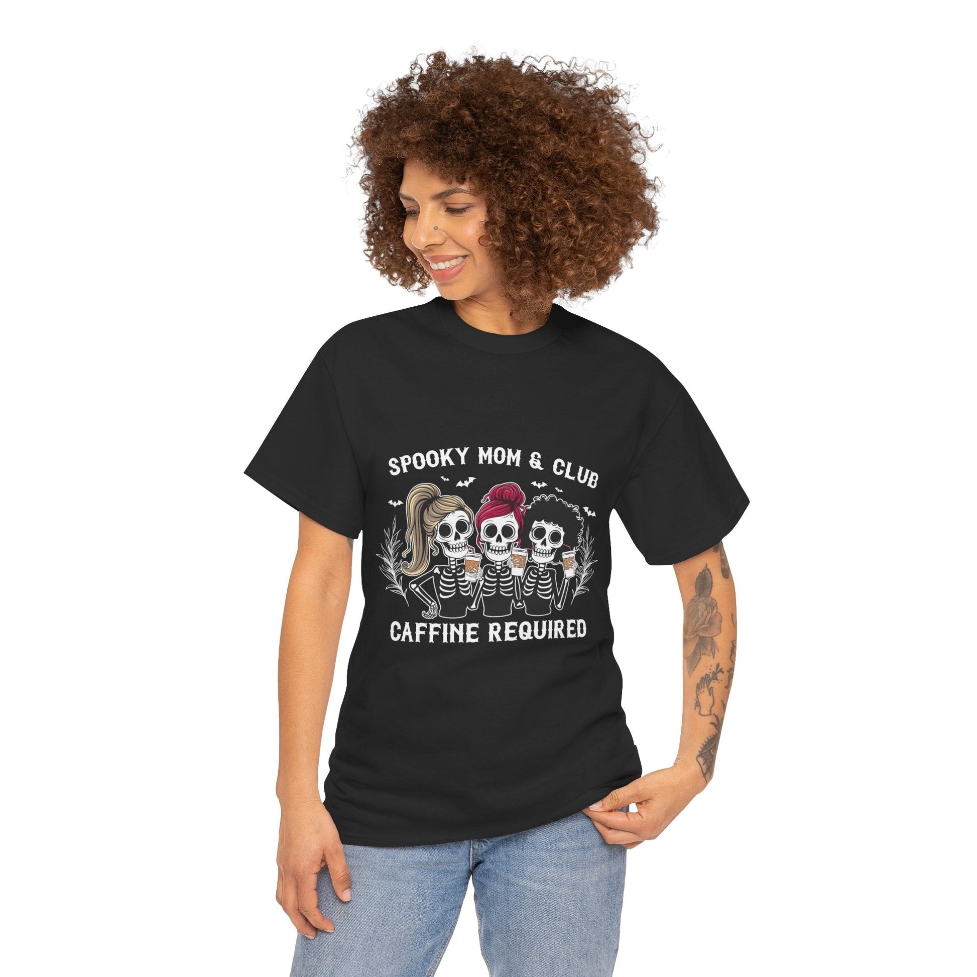 Spooky Mom Club Tee - Halloween Shirt for Caffeine LoversT-Shirt