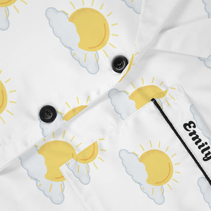 Sun Cloud perfect luxury Satin customised Pyjamas setAll Over Prints