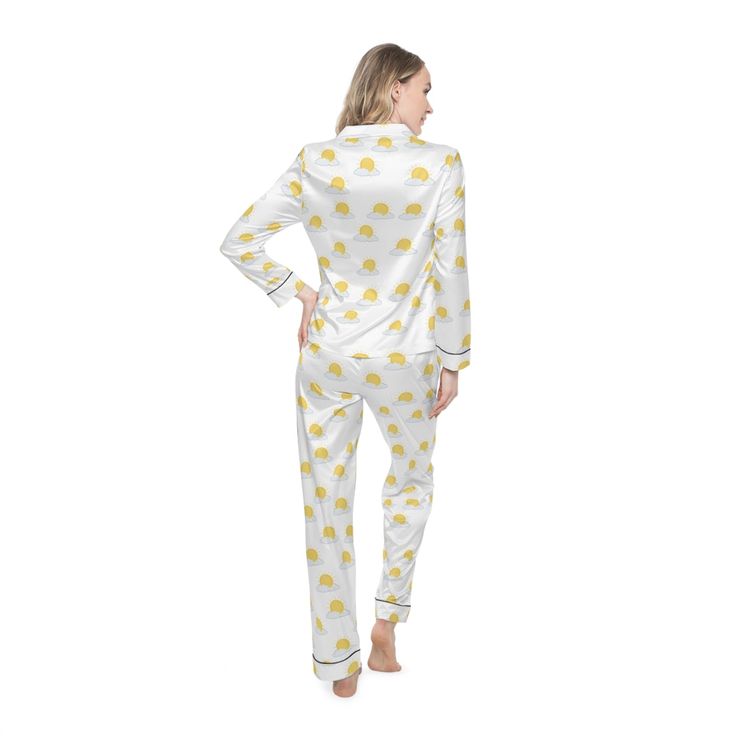 Sun Cloud perfect luxury Satin customised Pyjamas setAll Over Prints