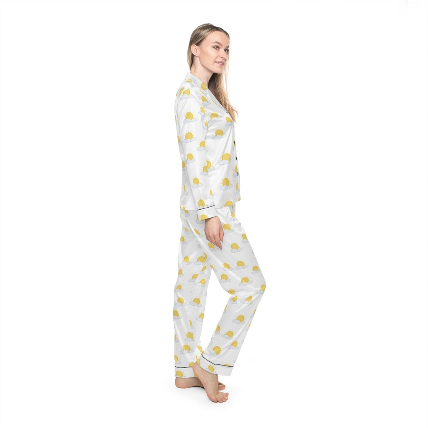 Sun Cloud perfect luxury Satin customised Pyjamas setAll Over Prints