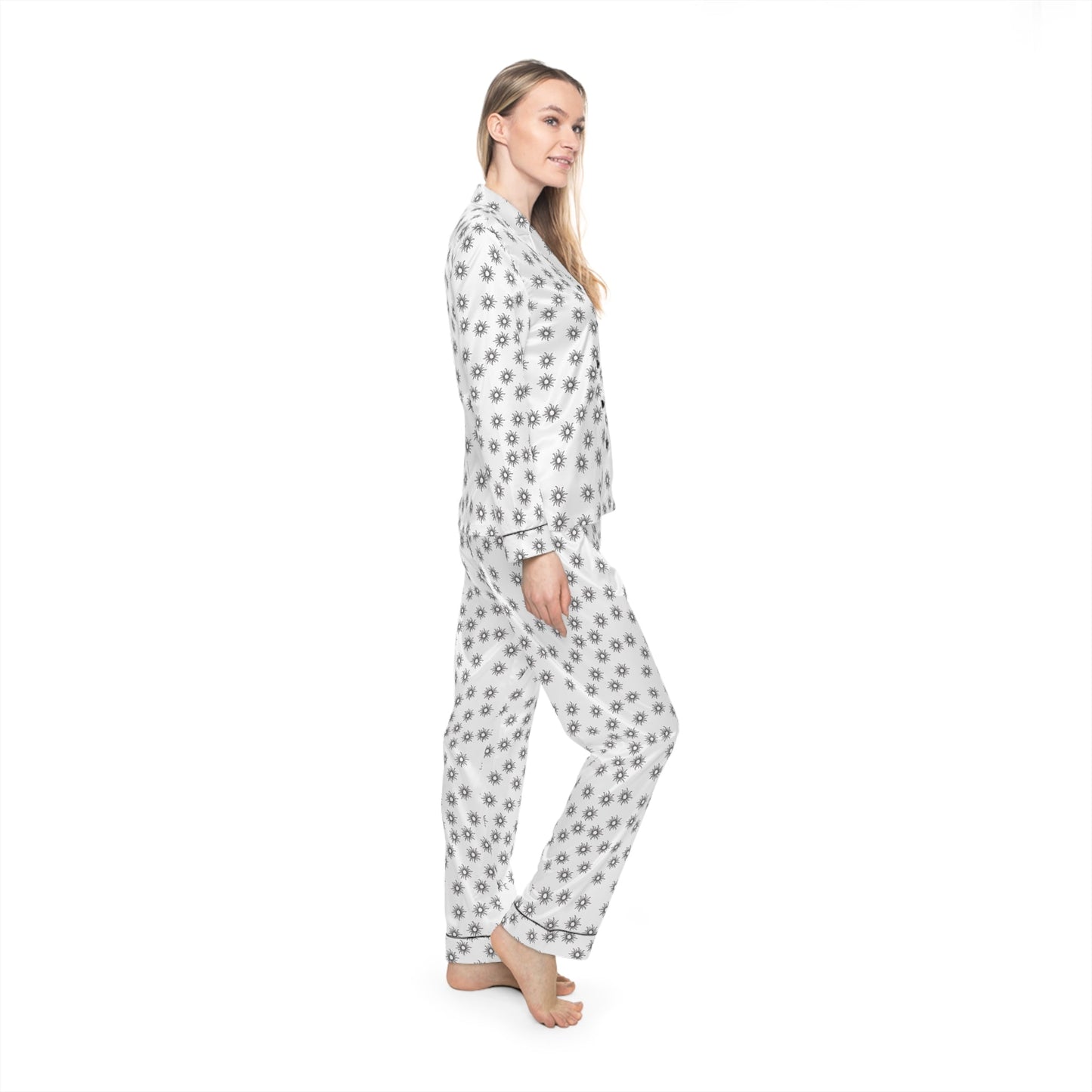 Sun pattern Satin customised Pyjamas setAll Over Prints