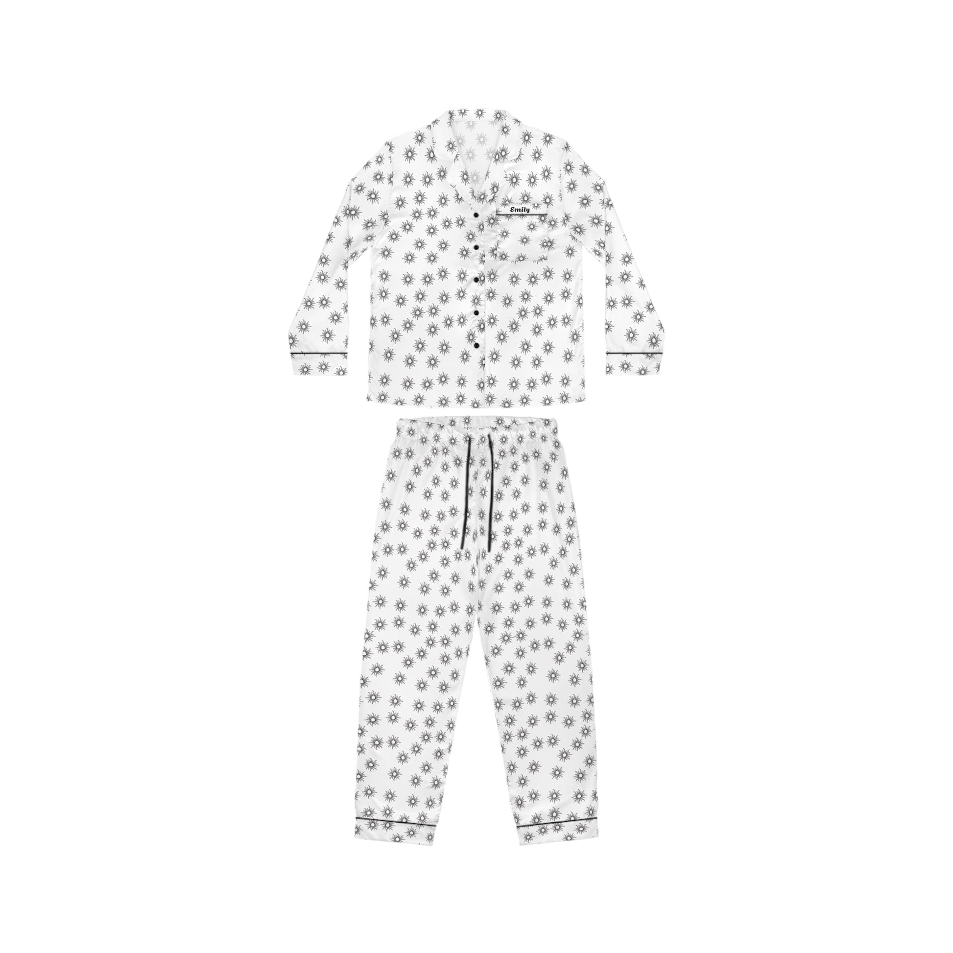 Sun pattern Satin customised Pyjamas setAll Over Prints