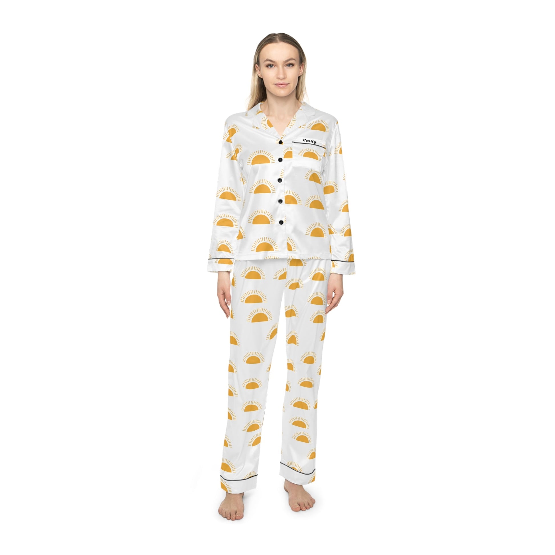 Sun Raise pattern Satin customised Pyjamas setAll Over Prints