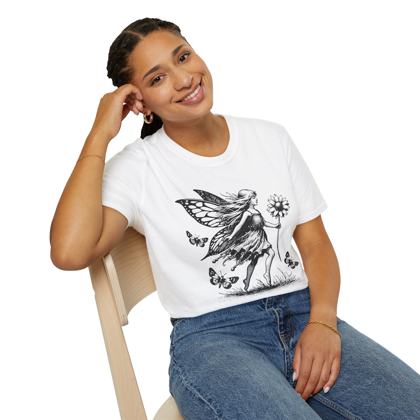 Vintage Fairy Butterfly Graphic T-Shirt