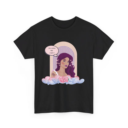 Virgo zodiac woman comic art astrology graphic Unisex Heavy Cotton Tee