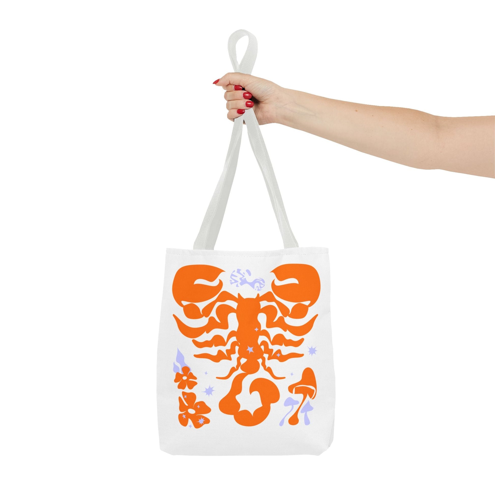 Zodiac Scorpio Floral Tote Bag — Orange Scorpio Astrological Reusable ToteBags