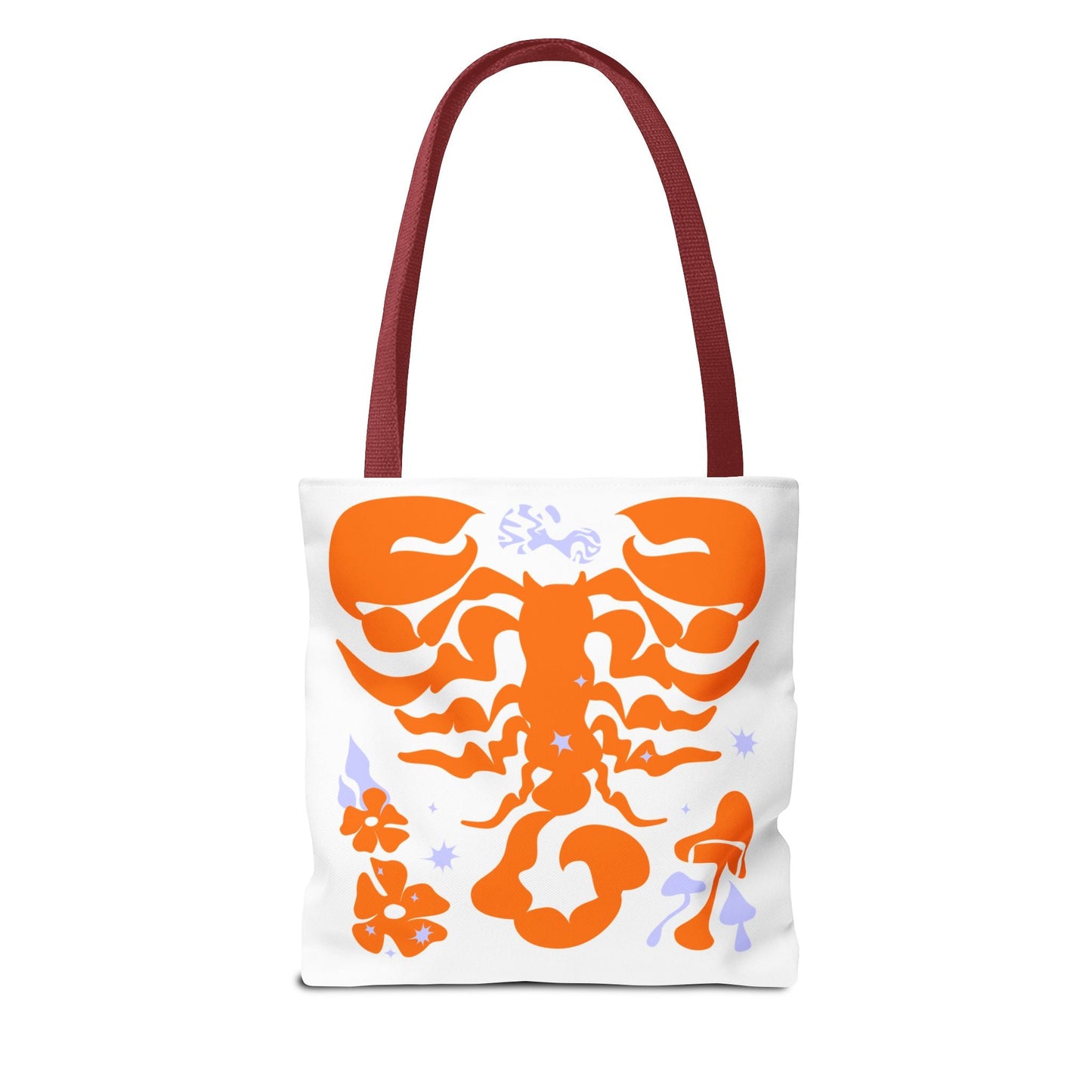 Zodiac Scorpio Floral Tote Bag — Orange Scorpio Astrological Reusable ToteBags