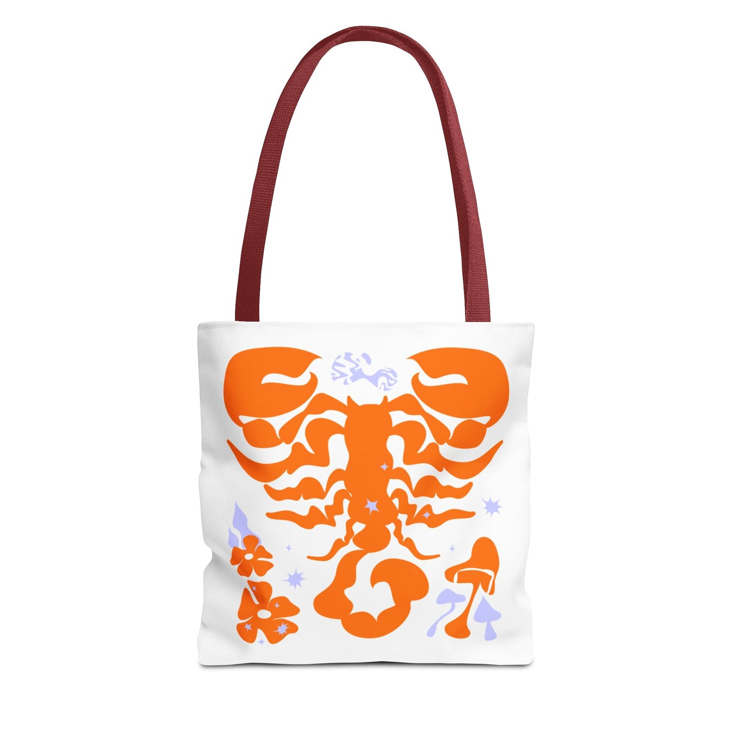 Zodiac Scorpio Floral Tote Bag — Orange Scorpio Astrological Reusable ToteBags