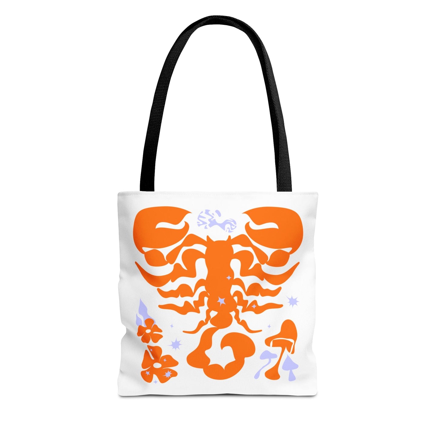 Zodiac Scorpio Floral Tote Bag — Orange Scorpio Astrological Reusable ToteBags